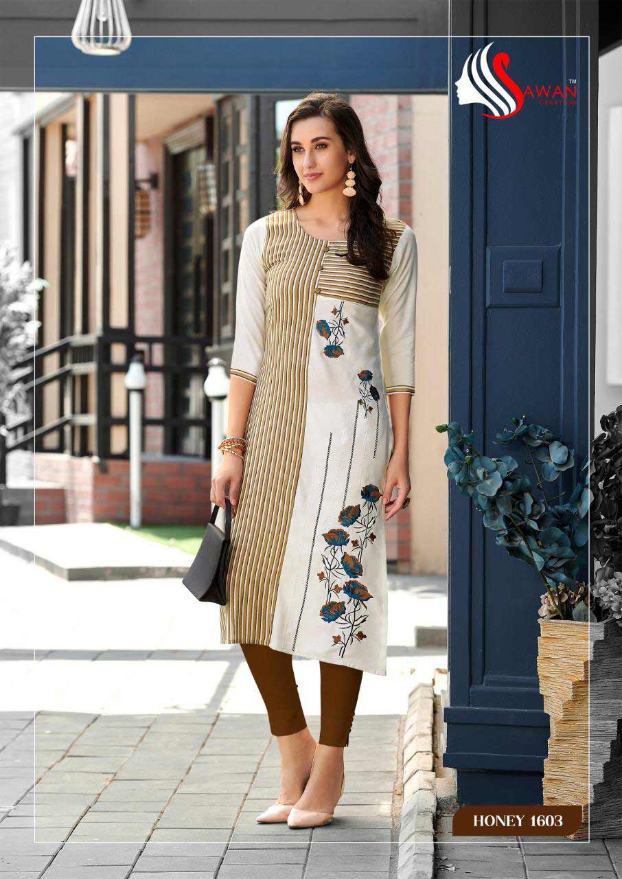 Honey Vol-16 Rayon Stripe Kurti Set Honey Vol-16 Rayon Stripe Kurti Set